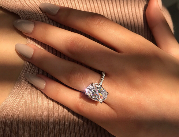Moonstone Ring Engagement Ring Set Round Shaped – IfShe UK
