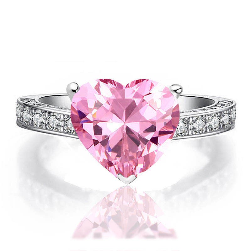 Pink Embassy Heart Sterling Silver Ring