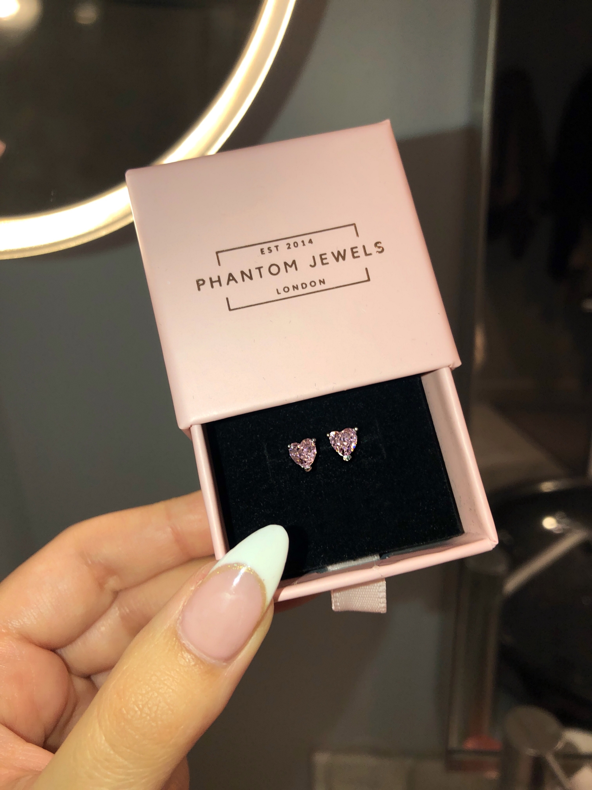 pink heart earrings studs