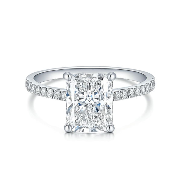 Trophy Wife Radiant Cut Silver Engagement Travel Ring