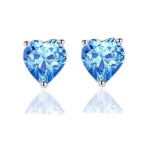 blue heart shaped earrings