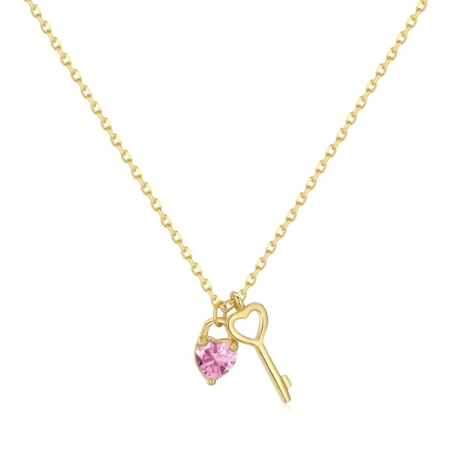 Key to my Heart Sterling Silver Necklace (Gold)