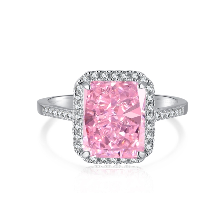 Pink Cinderella Sterling Silver Ring