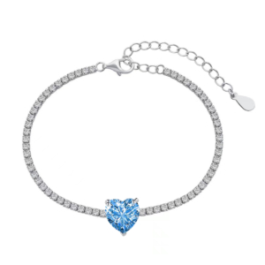 blue love heart tennis bracelet