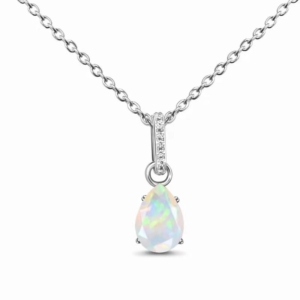 opal pear necklace