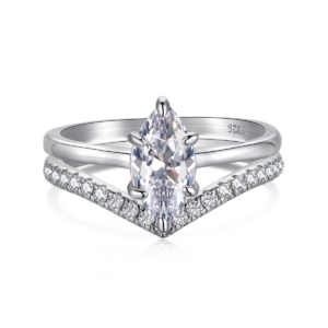 marquise shaped ring set