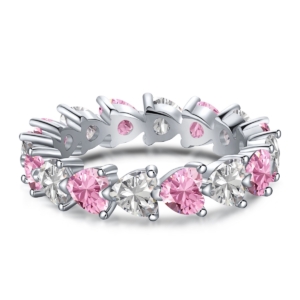 pink heart eternity band