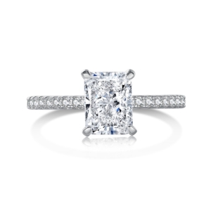 affordable small radiant cut engagement ring