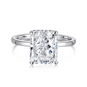 silver radiant cut affordable engagement ring