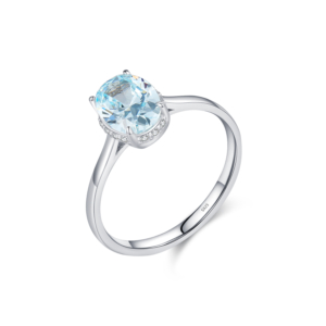 blue oval engagement ring