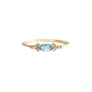 blue gold vintage engagement ring