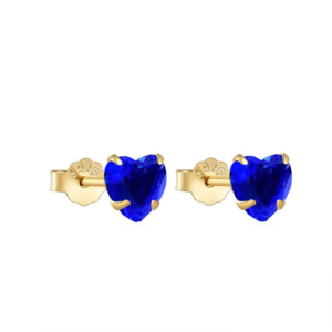 sapphire heart gold earrings