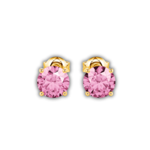 pink round stud earrings