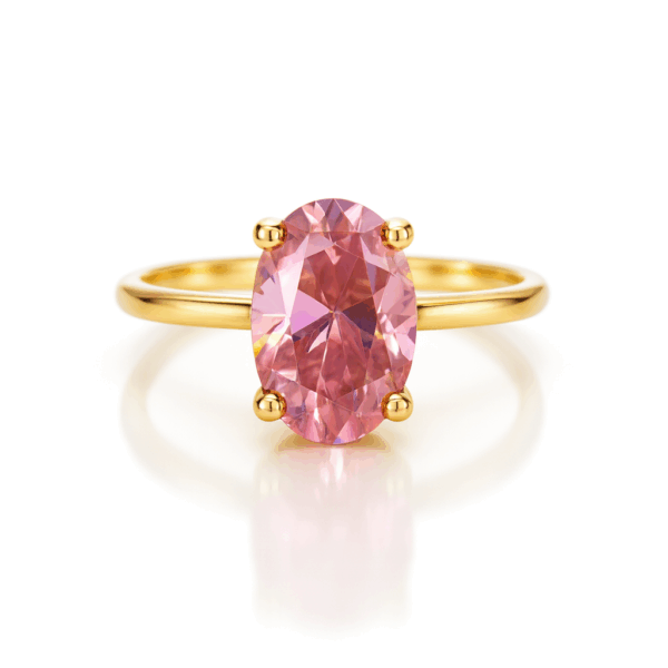 pink gold oval solitaire engagement ring