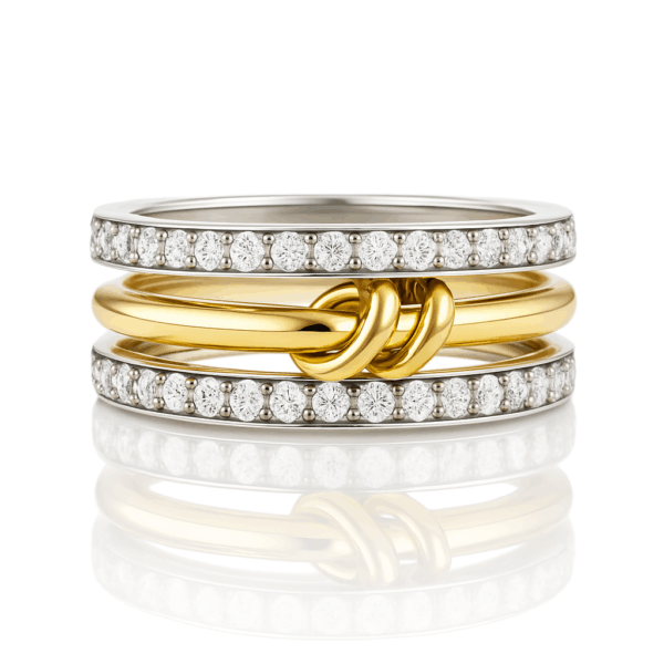 schiaparelli interlocked stacked style ring eternity band