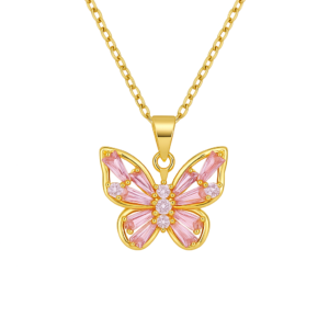 pink butterfly sakura necklace phantom jewels
