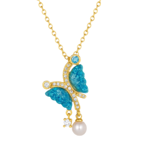 blue butterfly necklace