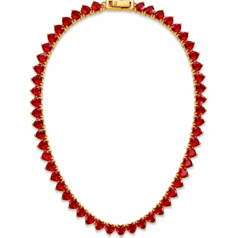 red heart tennis necklace