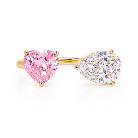 Rosé & Diamonds Sterling Silver Ring