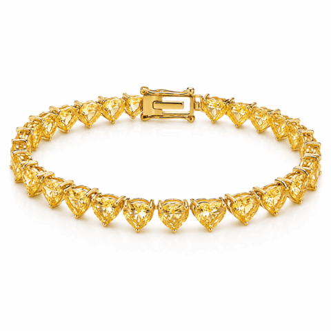 Champagne Honey Hearts Tennis Bracelet